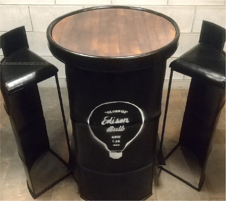 ドラム缶テーブルイスセット